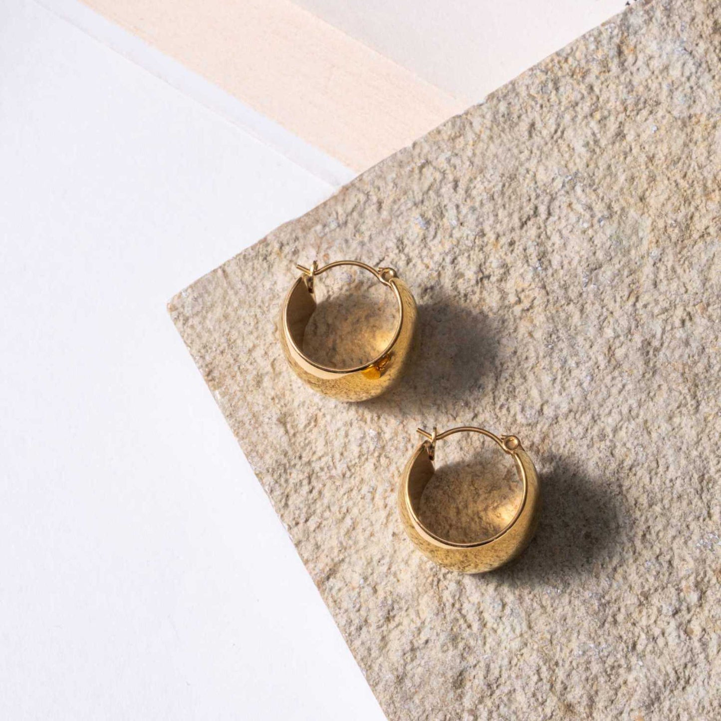 Mini Chunky Hoop Earrings - 18K Gold Plated