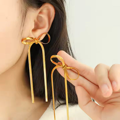 Buy Bow Drop Dainty Earrings online jewellery