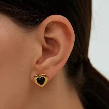 Heart Shaped Earrings - 18K Gold Plated