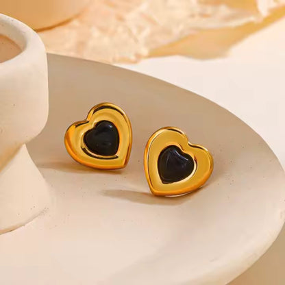 Heart Shaped Earrings - 18K Gold Plated