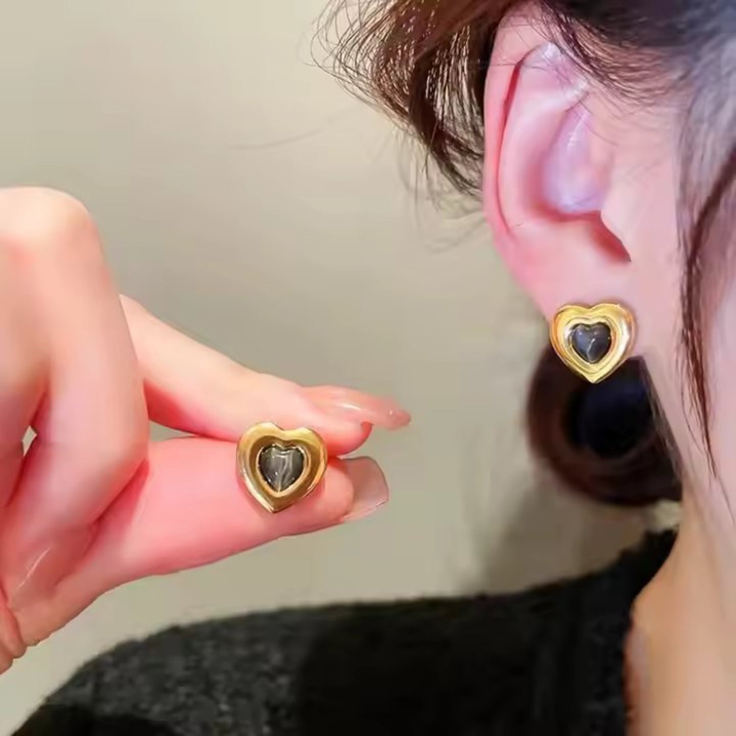 Heart Shaped Earrings - 18K Gold Plated