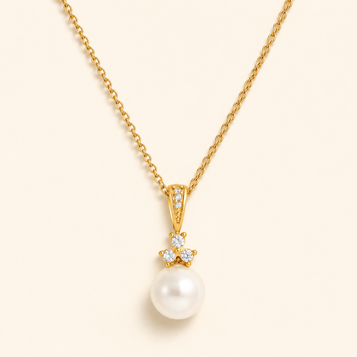 Eloria Pearl Necklace - 18K Gold Plated Anti Tarnish jewellery
