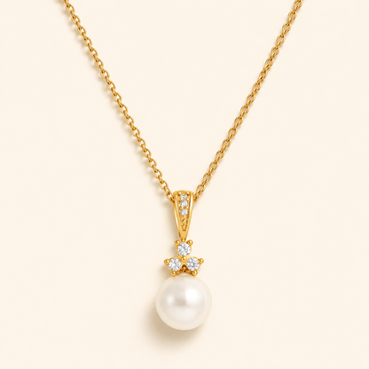 Eloria Pearl Necklace - 18K Gold Plated Anti Tarnish jewellery
