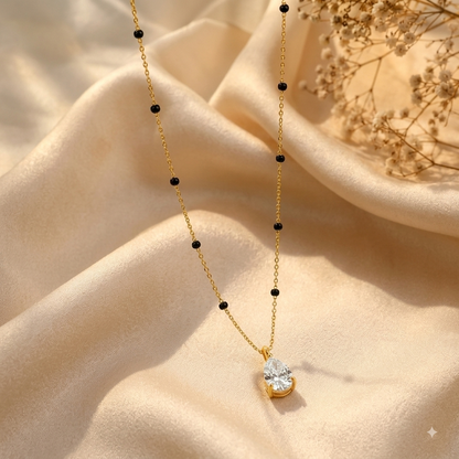 Crystal Drop Mangalsutra - 18k Gold Plated