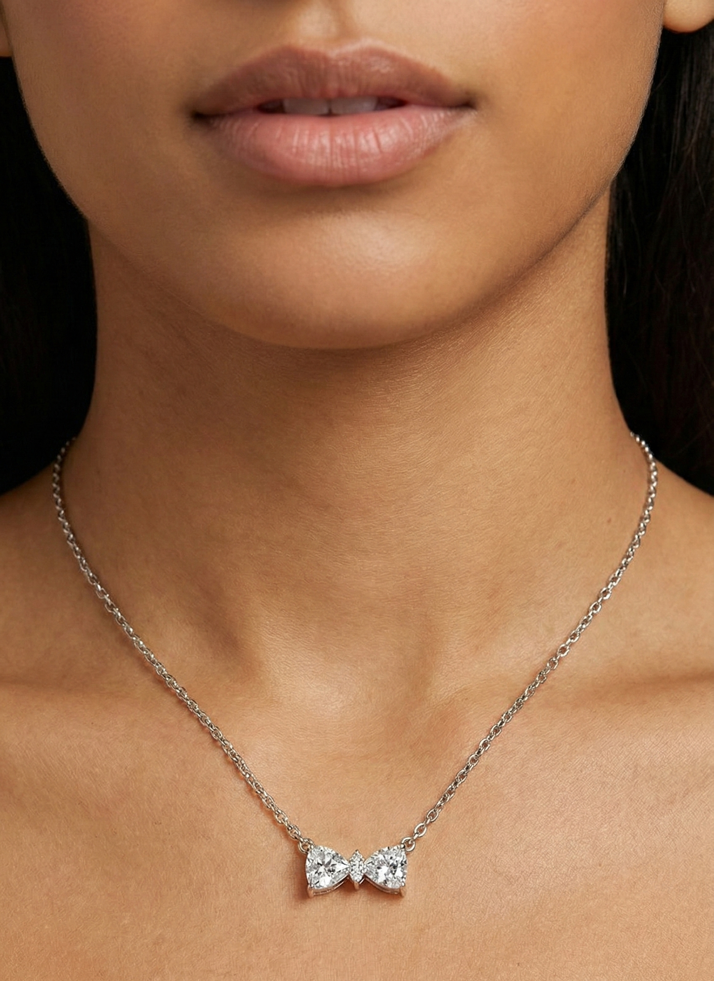 Shining Bow Necklace - 925 Sterling silver