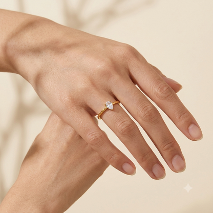 Liora Drop Ring - 18K Gold Plated (Adjustable)
