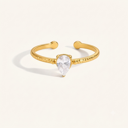 Liora Drop Ring - 18K Gold Plated (Adjustable)