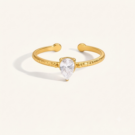 Liora Drop Ring - 18K Gold Plated (Adjustable)