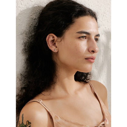 Tiny Fleur Studs Earrings - 18k Gold Plated