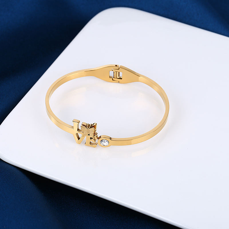 Love Cuff Bracelet - 18K Gold Plated