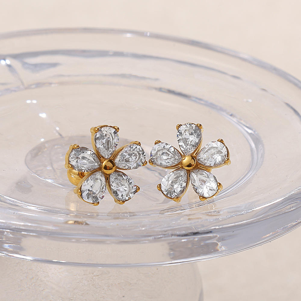 Fleur Studs Earrings - 18K Gold Plated