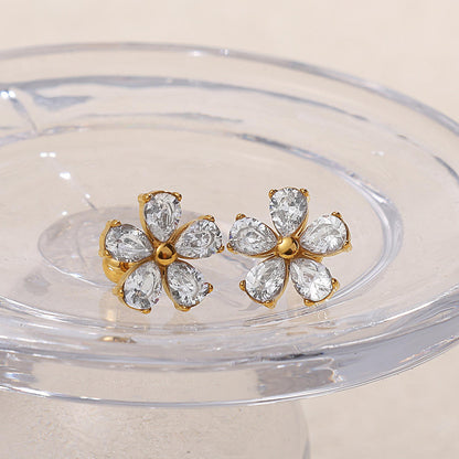 Fleur Studs Earrings - 18K Gold Plated