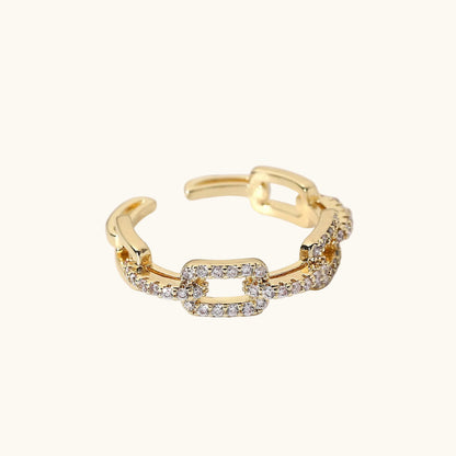 Luxe Link Ring - 18K Gold Plated (Adjustable)