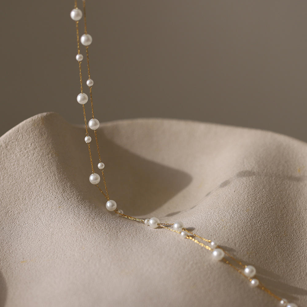 Pearl Veil Necklace - 18K Gold Plated