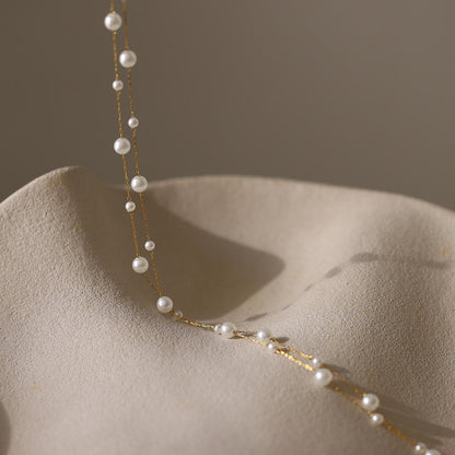 Pearl Veil Necklace - 18K Gold Plated