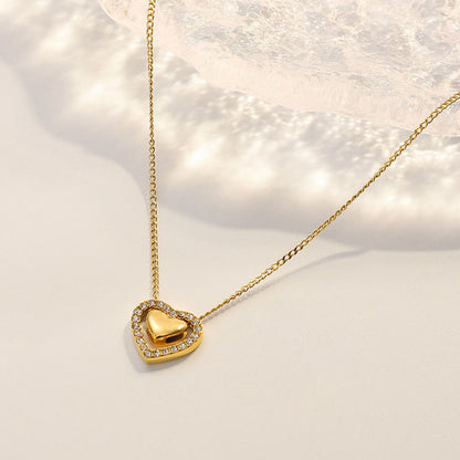 Heart Grace Necklace – 18K Gold Plated