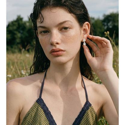 Serein Duo Drop Earrings - 18k Gold Plated