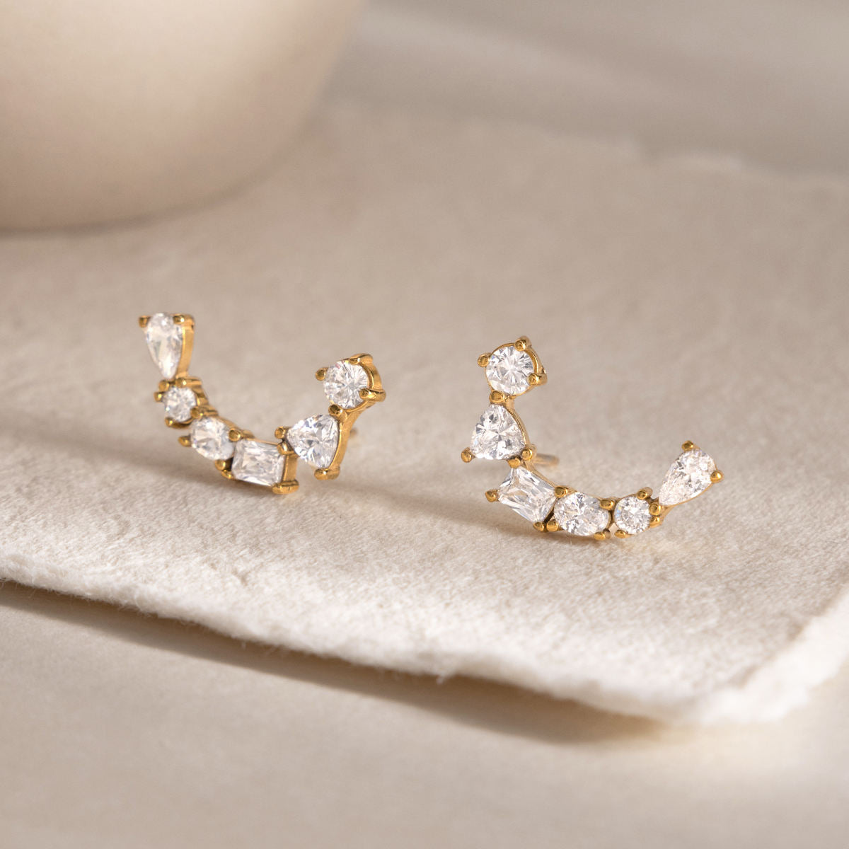 Seraphine Arc Earrings - 18K Gold Plated