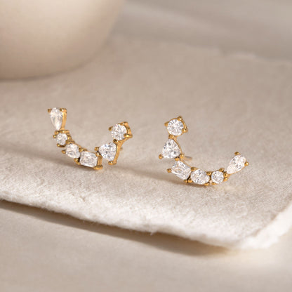 Seraphine Arc Earrings - 18K Gold Plated