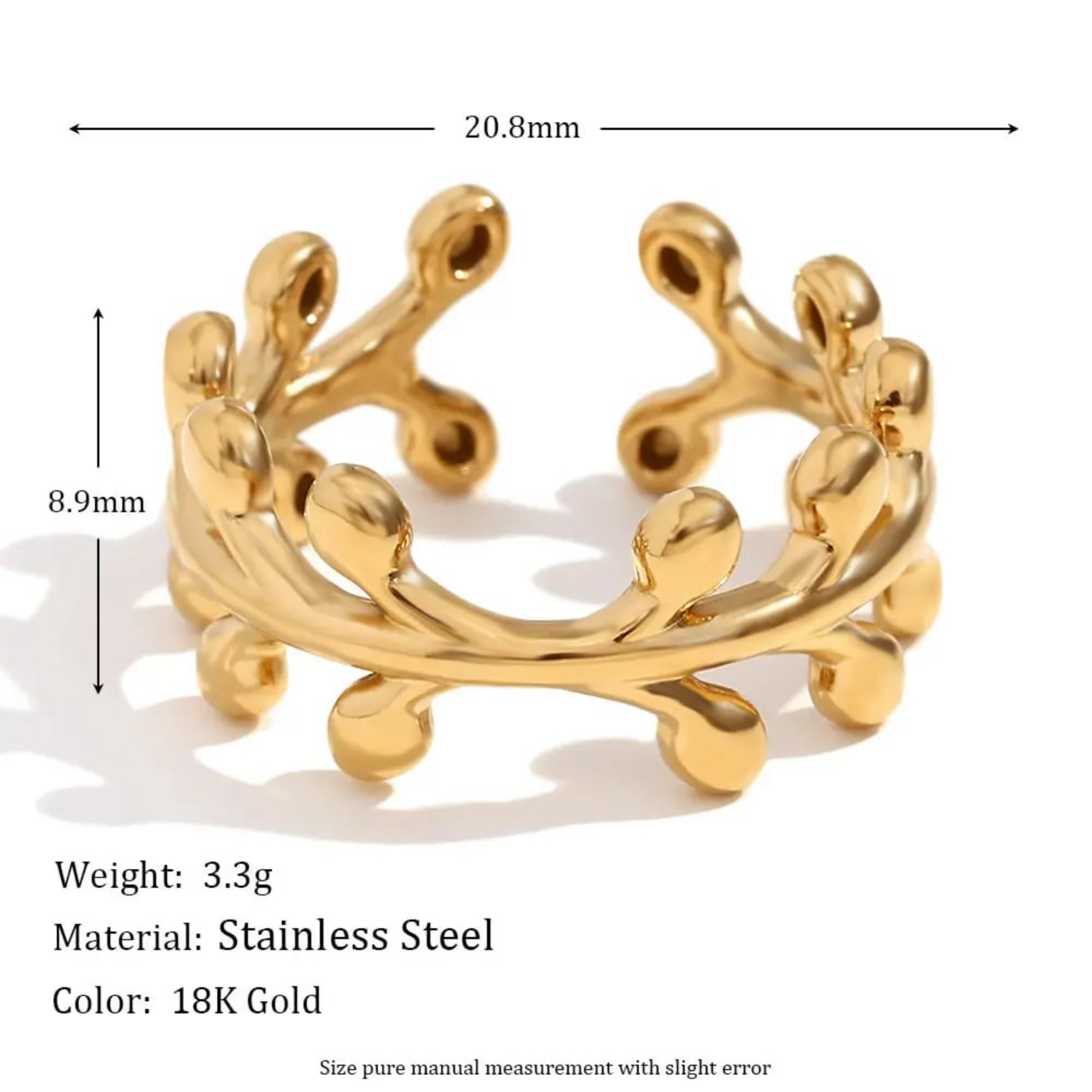 Buy Flower Branch Ring (Adjutable) - 18K Gold  Plated online jewellery
