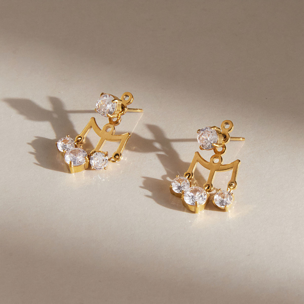 Trinity Drop Earrings - 18K Gold Plated