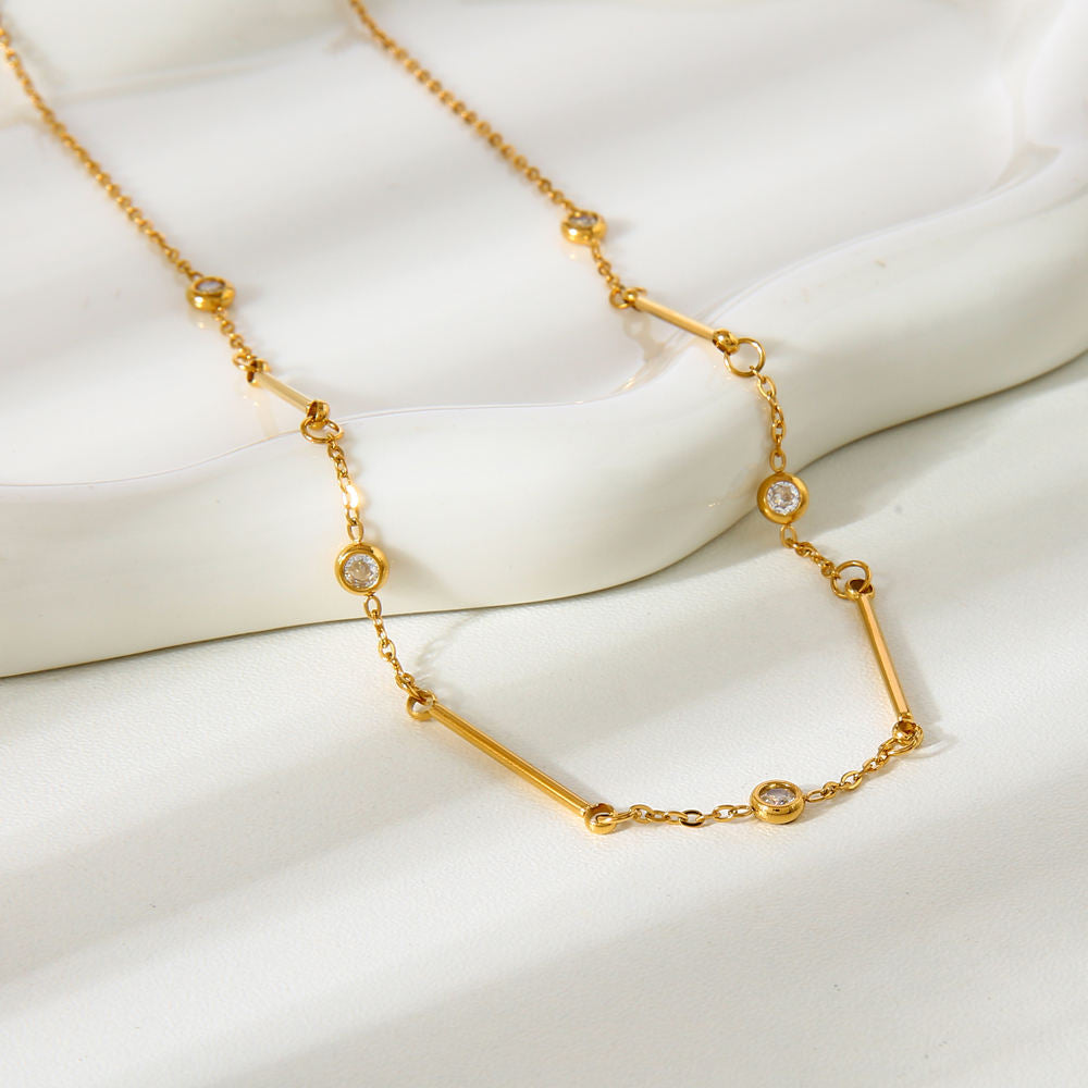 Spark Bar Necklace - 18K Gold Plated