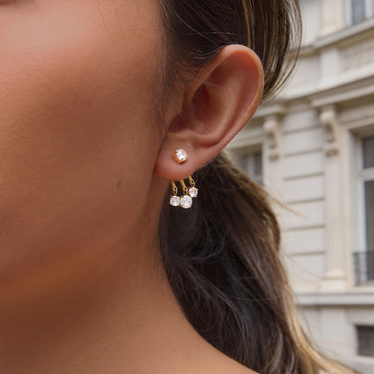 Trinity Drop Earrings - 18K Gold Plated