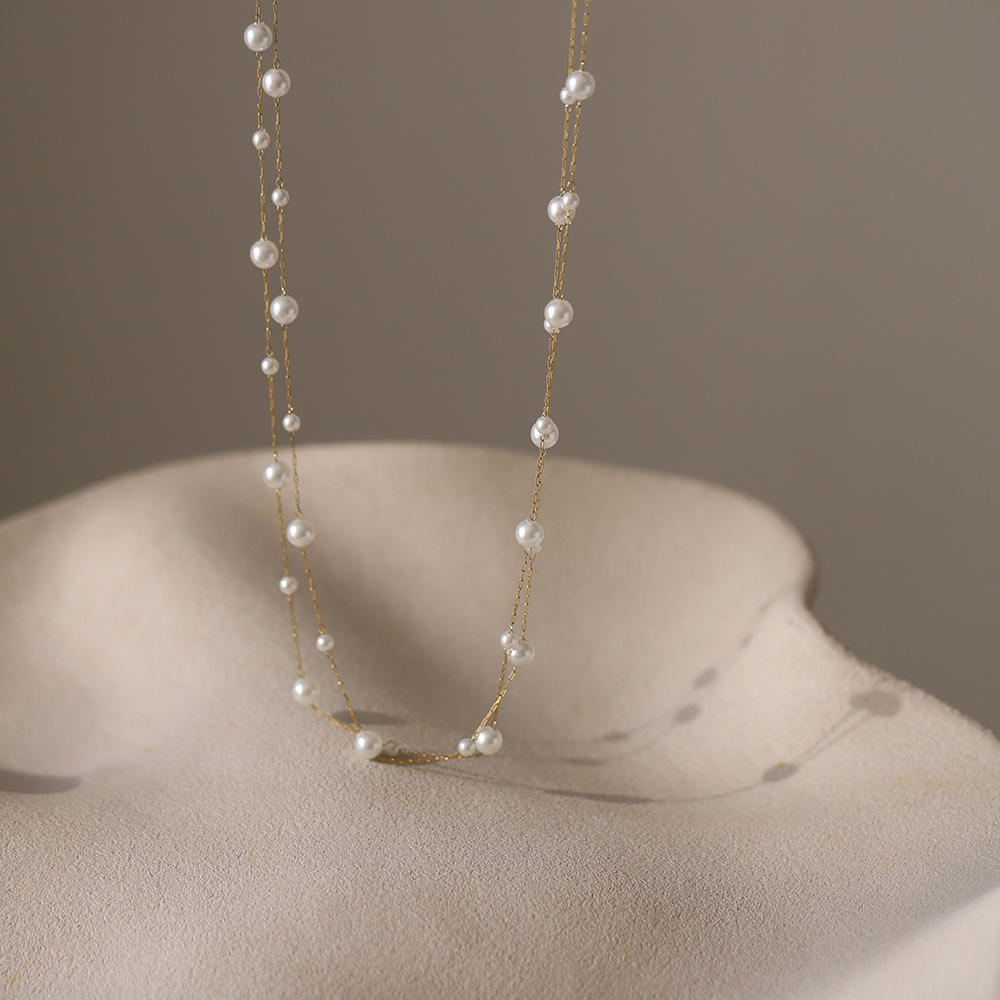 Pearl Veil Necklace - 18K Gold Plated