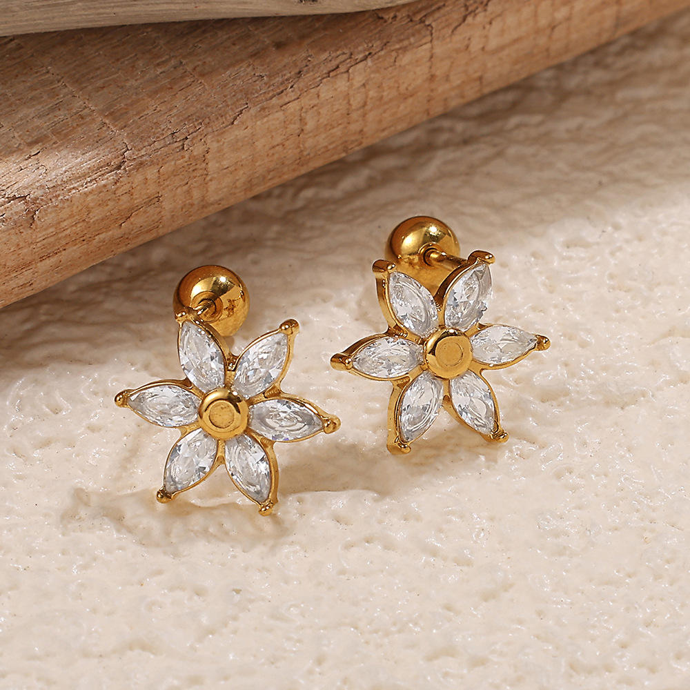 Petal Glow Studs Earrings - 18K Gold Plated