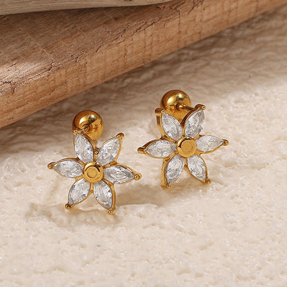 Petal Glow Studs Earrings - 18K Gold Plated