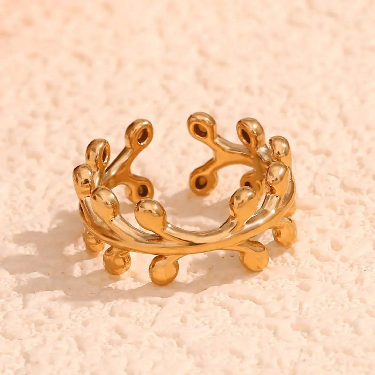 Buy Flower Branch Ring (Adjutable) - 18K Gold  Plated online jewellery