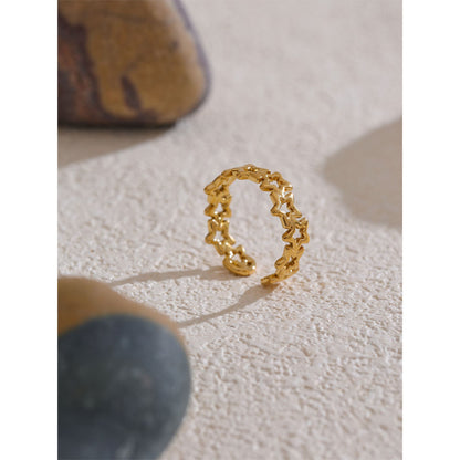 Midnight Star Ring - 18k Gold Plated ( Adjustable )