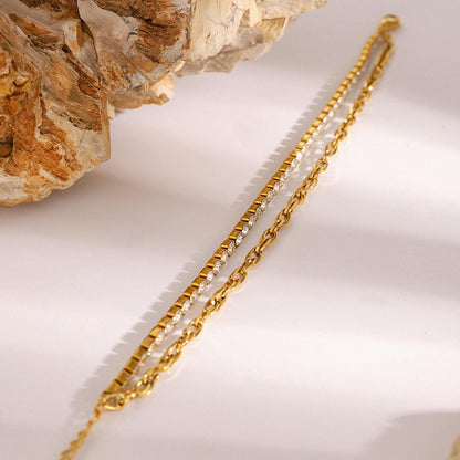 TwinLine Tennis Bracelet - 18K Gold Plated