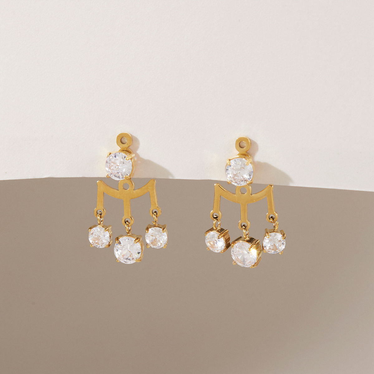 Trinity Drop Earrings - 18K Gold Plated