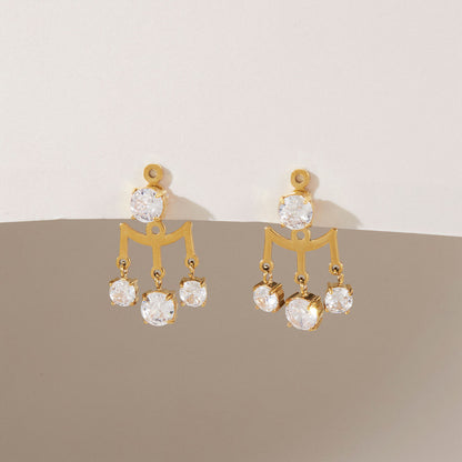 Trinity Drop Earrings - 18K Gold Plated