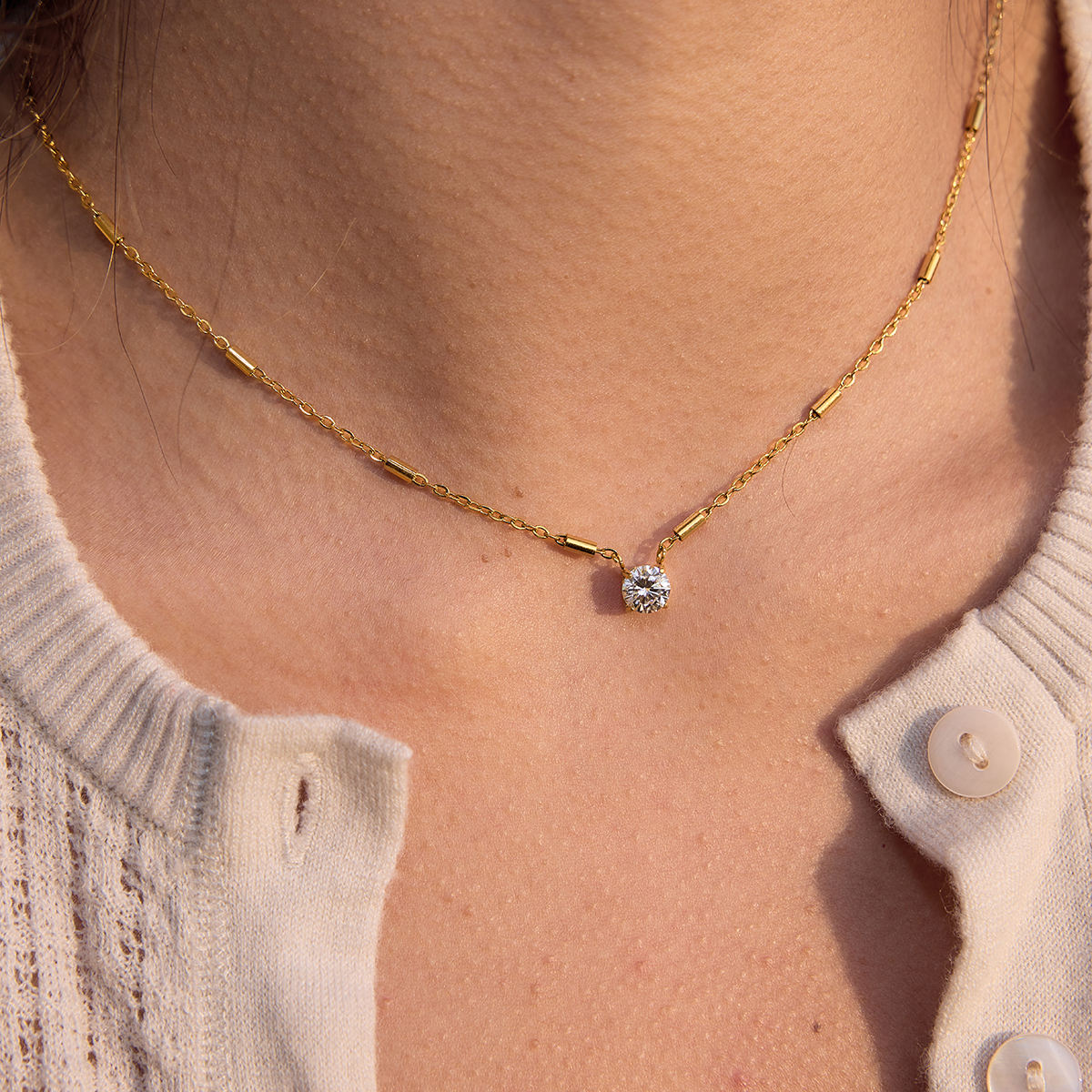 Eva Crystal Necklace - 18K Gold Plated