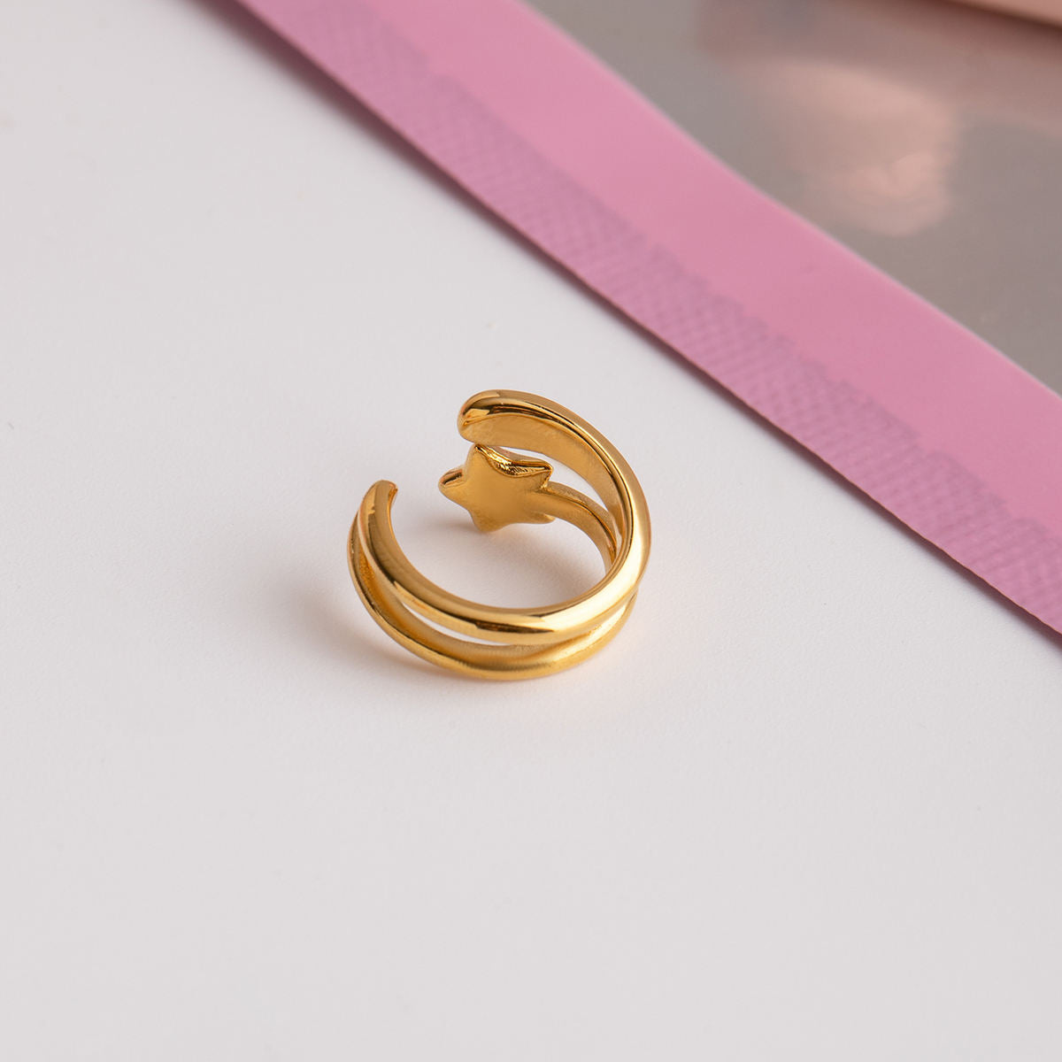 Spark Charm Drop Ear Cuff - 18K Gold Plated