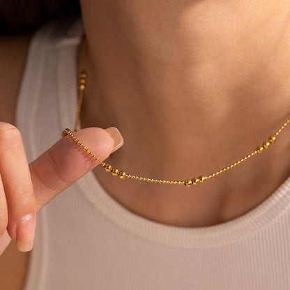 Whisper Bead Necklace - 18K Gold Plated