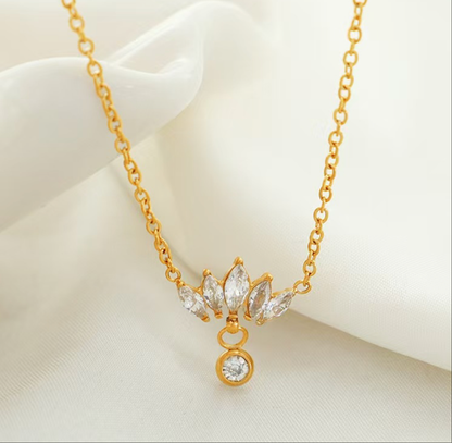 Tiara Drop Necklace - 18K Gold Plated