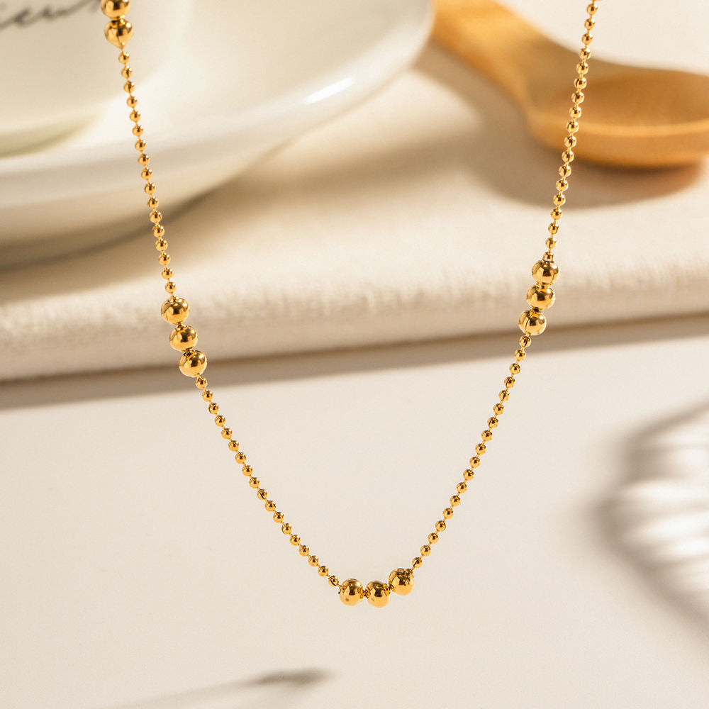 Whisper Bead Necklace - 18K Gold Plated