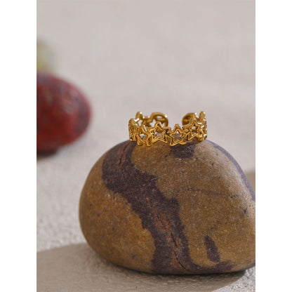 Midnight Star Ring - 18k Gold Plated ( Adjustable )