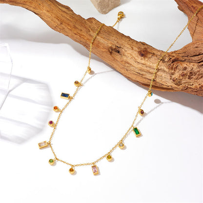 Gem Symphony Necklace – 18K Gold Plated