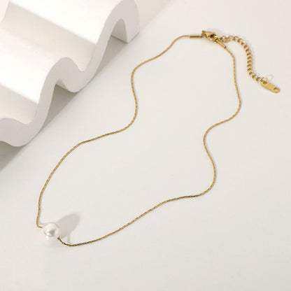 Aria Pearl Necklace - 18K Gold Plated