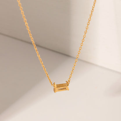 Baguette Stone Necklace - 18K Gold Plated