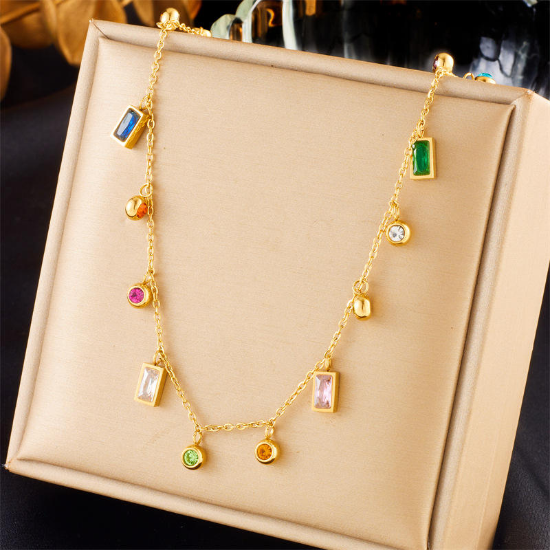 Gem Symphony Necklace – 18K Gold Plated
