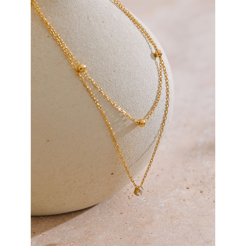 Duo Layered Necklace - 18K Gold Plated