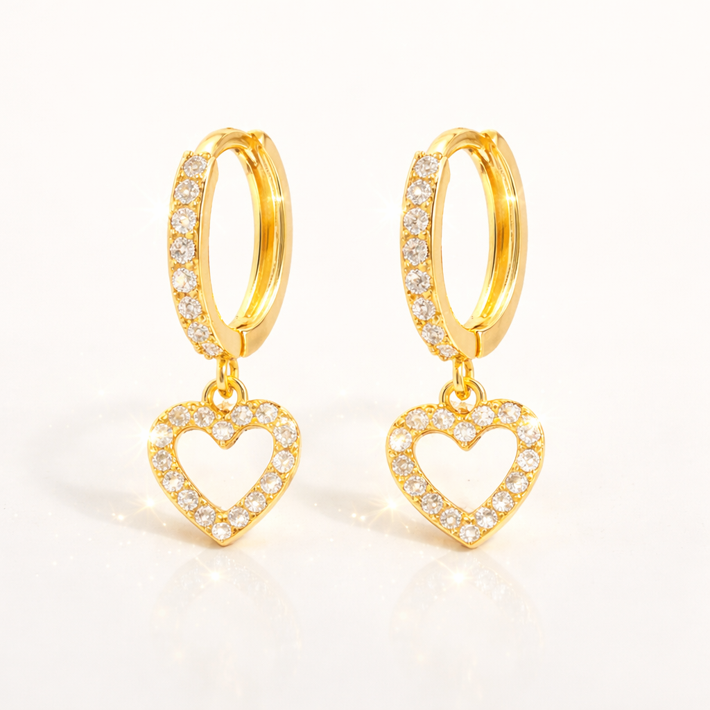 Muse Hearts Earrings - 18K Gold Plated
