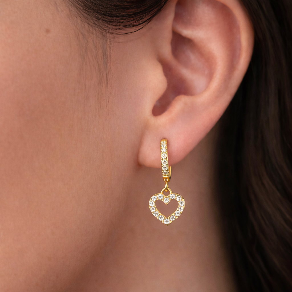 Muse Hearts Earrings - 18K Gold Plated