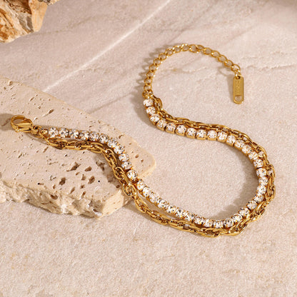 TwinLine Tennis Bracelet - 18K Gold Plated