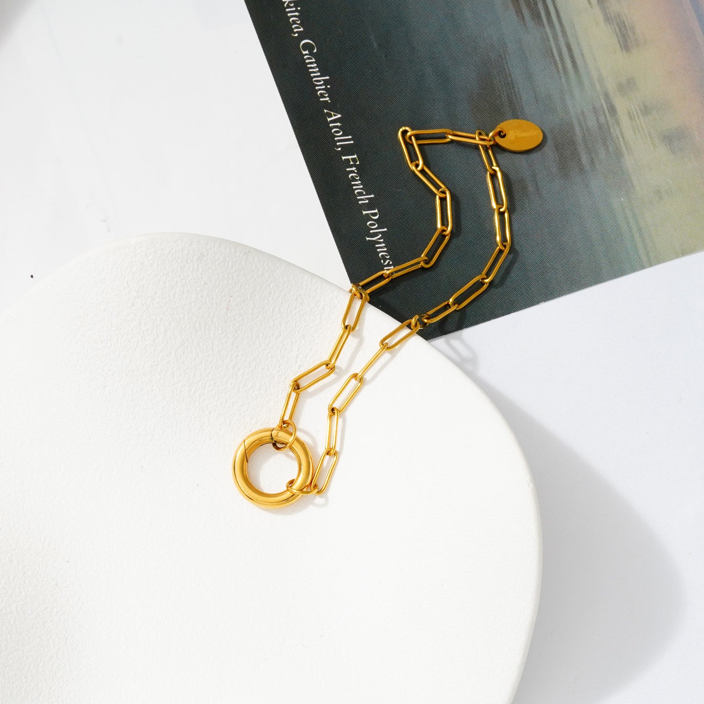 Halo Lock Charm Bracelet – 18K Gold Plated